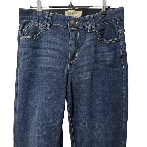 Democracy Womens AB Technology Mid Rise Straight Jeans Size 8 Dark Wash Stretch - Picture 3 of 8